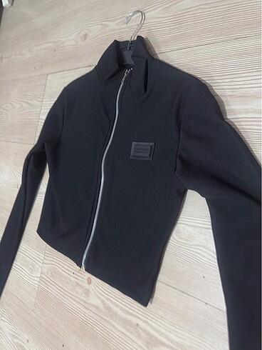 Siyah spor crop ceket