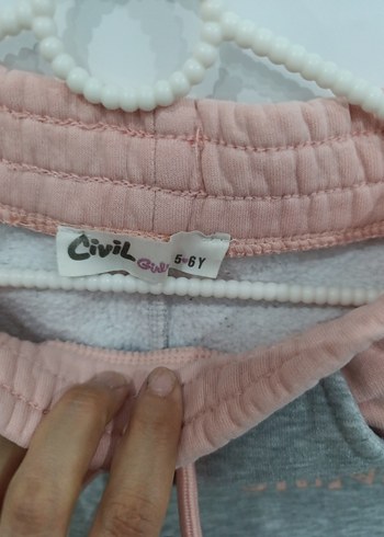 Gri Bağcıklı Kız Çocuk Eşofman Altı - Görsel 8