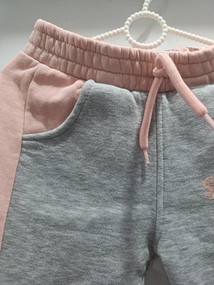 Gri Bağcıklı Kız Çocuk Eşofman Altı - Görsel 5