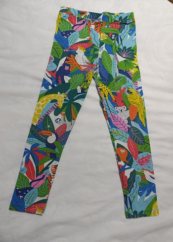 Çok Renkli Baskılı Kız Taytı - Görsel 2