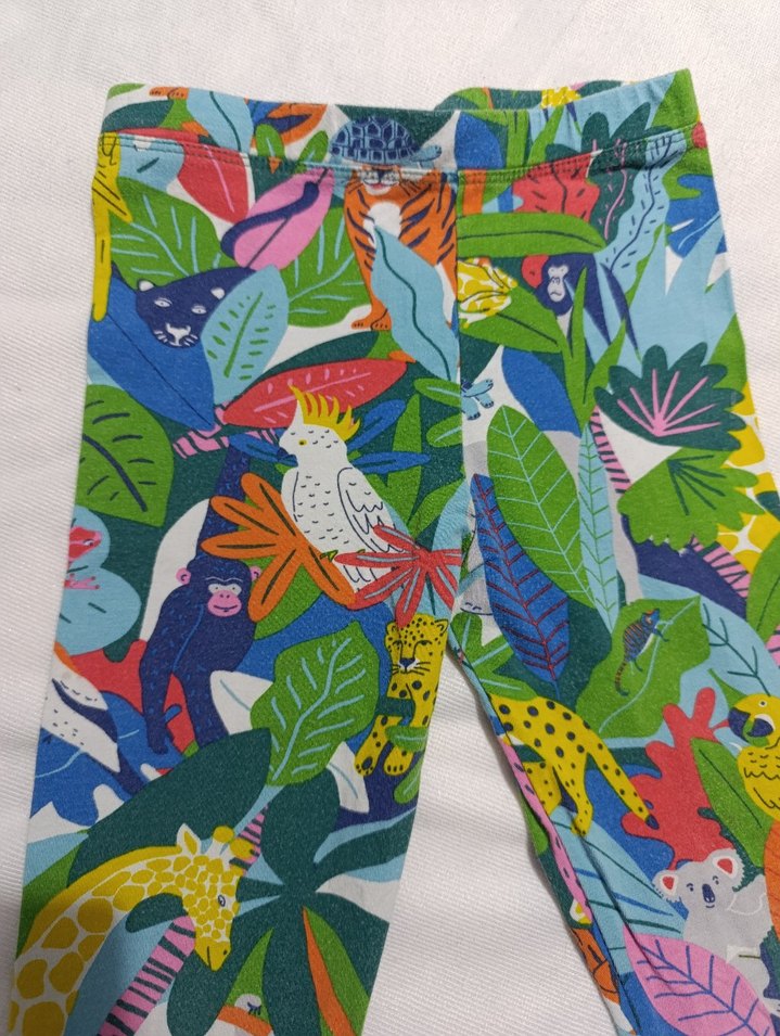 Çok Renkli Baskılı Kız Taytı - Görsel 3