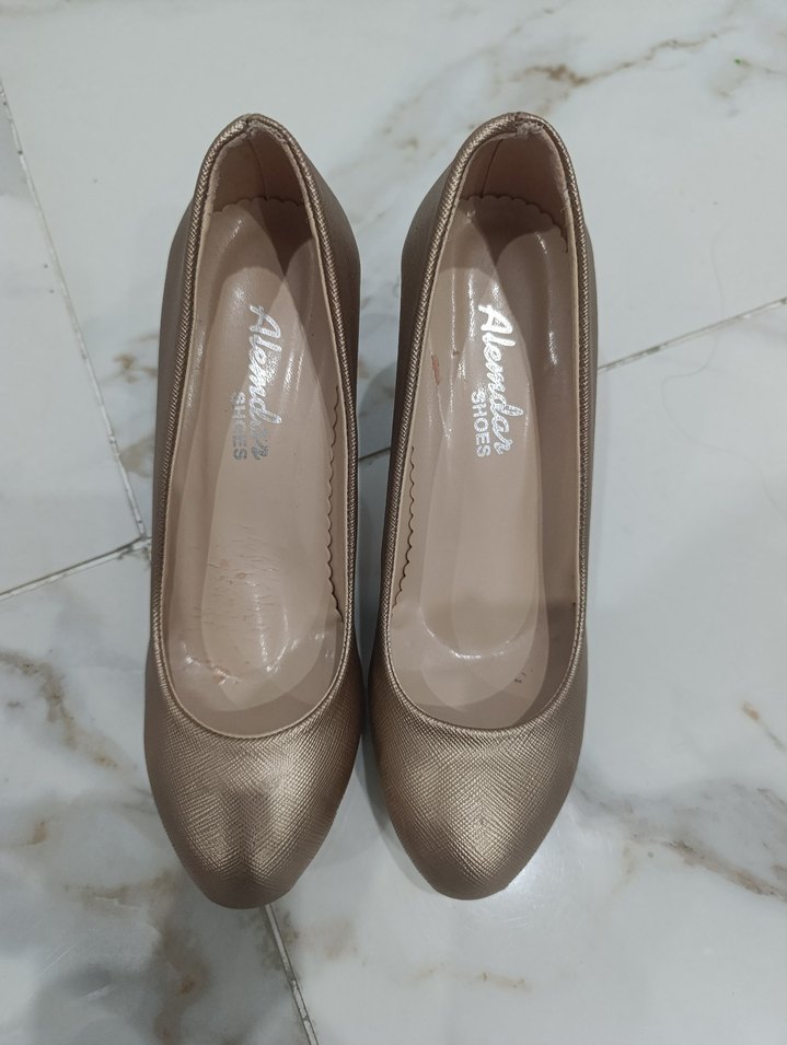 Bej Yılan Desenli Stiletto Topuklu Kadın Ayakkabı - Görsel 4