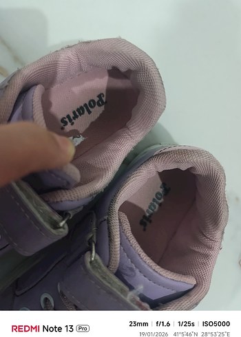 Kız Çocuk Mor Cırt Cırtlı Spor Ayakkabı - Görsel 8