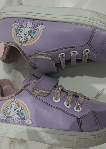 Kız Çocuk Mor Cırt Cırtlı Spor Ayakkabı - Görsel 2