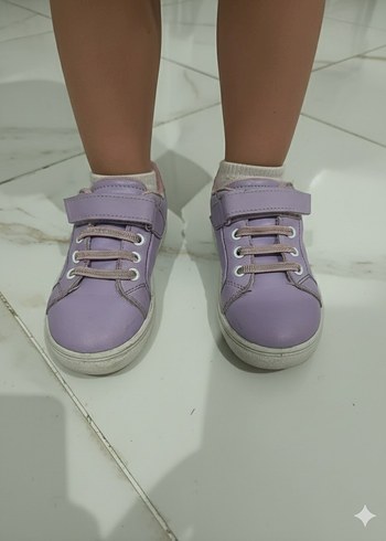 Kız Çocuk Mor Cırt Cırtlı Spor Ayakkabı - Görsel 7