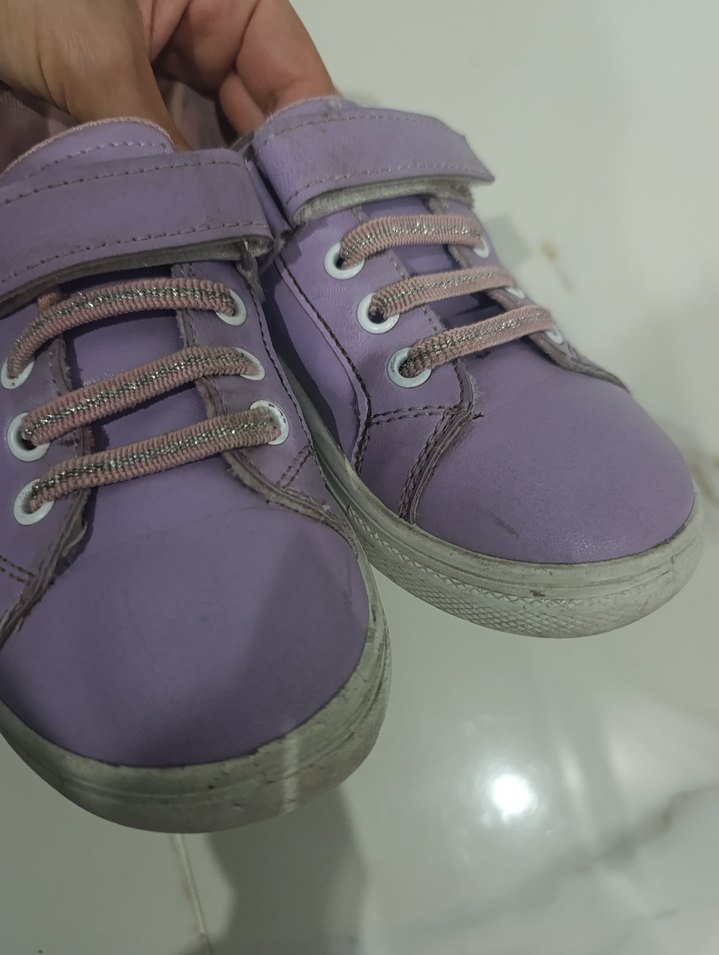 Kız Çocuk Mor Cırt Cırtlı Spor Ayakkabı - Görsel 5