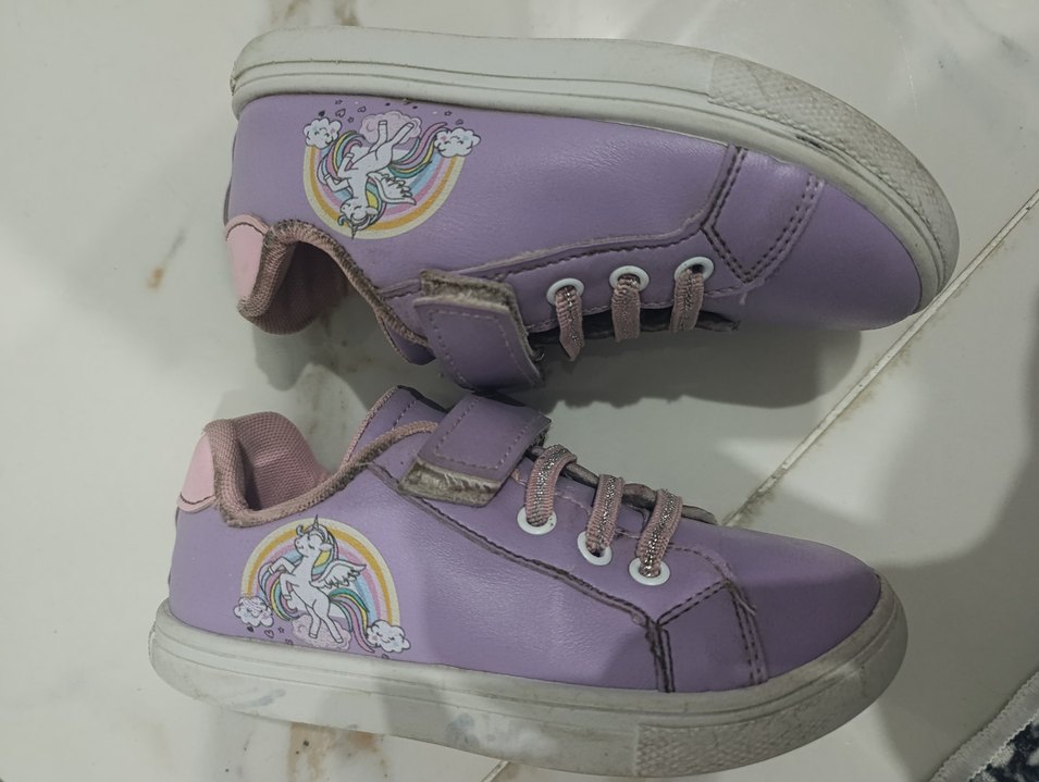 Kız Çocuk Mor Cırt Cırtlı Spor Ayakkabı - Görsel 2