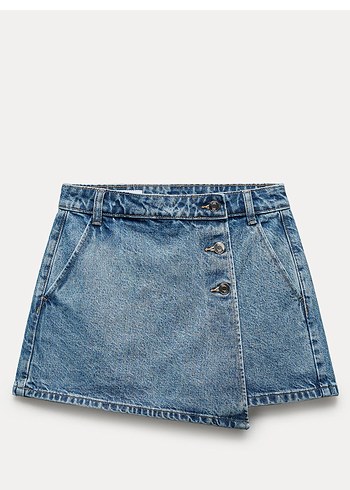 ZARA ŞORTLU DENİM ETEK