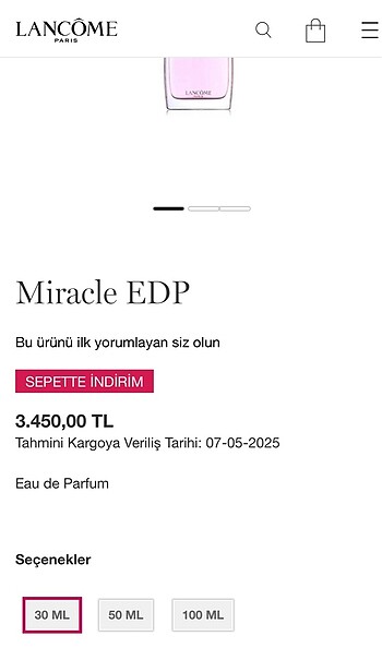 Beden LANCOME SO MİRACLE 30ml.