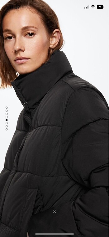 m Beden siyah Renk Mango Kapitone Anorak M beden Mont
