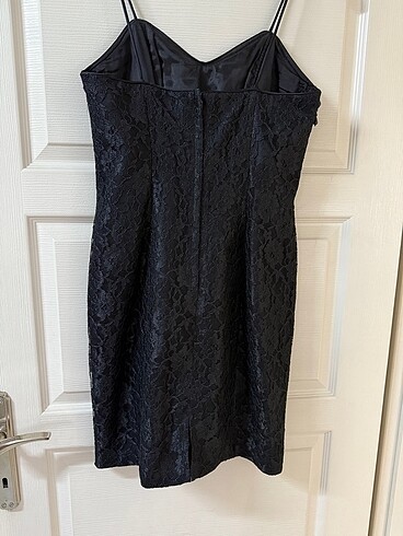 Siyah Dantelli ve Ceketli Mini Abiye Elbise - Görsel 7