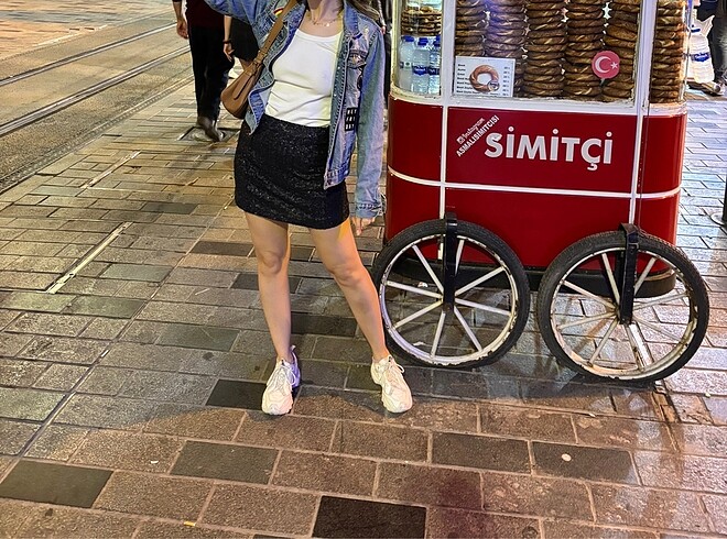 Siyah payet etek