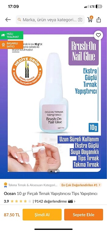 Ocean Fırçalı Takma Tırnak Yapıştırıcısı