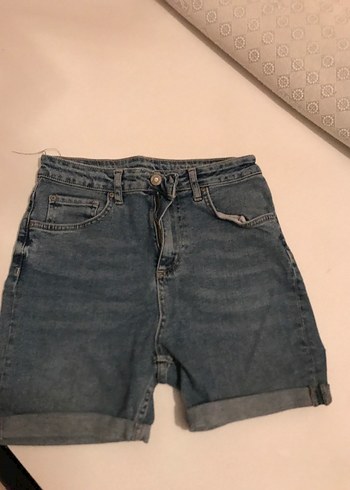 Gri Kadın Denim Mini Şort