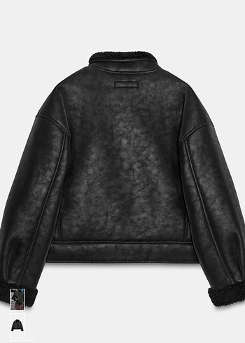 Zara Düğmeli Siyah Deri Kadın Ceket - Görsel 3