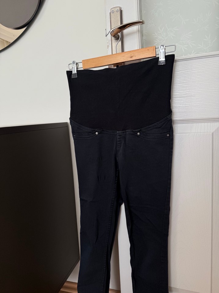 Siyah Kemerli Hamile Kot Pantolon - Görsel 2