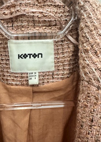 36 Beden pembe Renk Tüvit Düğmeli Pastel pudra pembe Midi kadın blazer