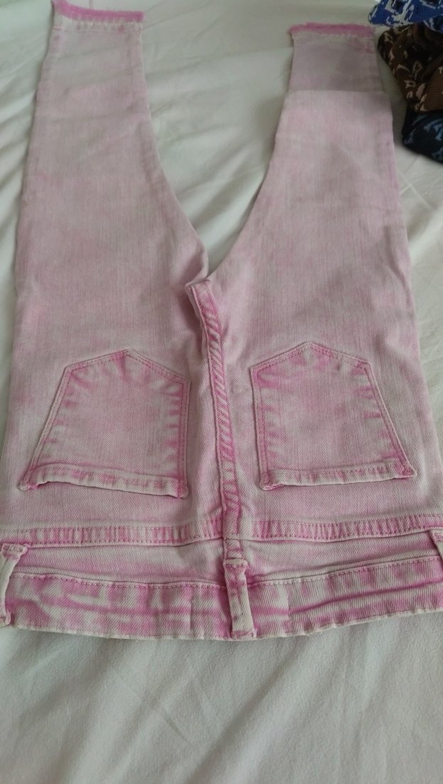 Kız Çocuk Pembe Denim Pantolon - Görsel 4