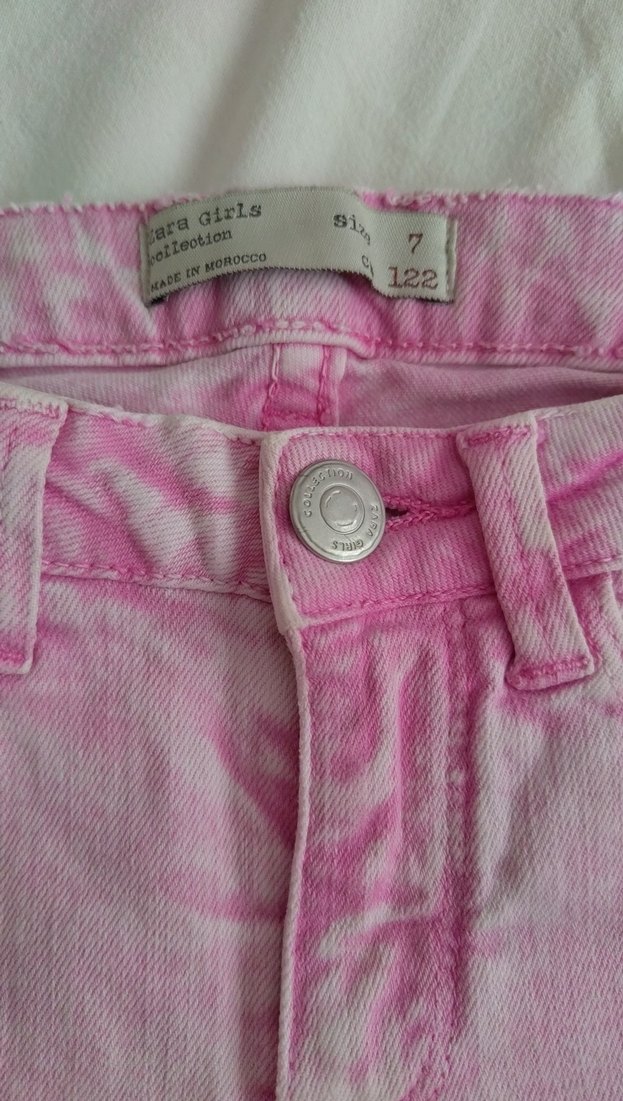 Kız Çocuk Pembe Denim Pantolon - Görsel 2