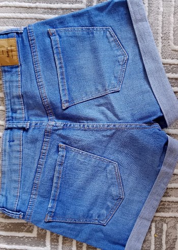 27 Beden mavi Renk Gevşek Kesim Mini Mavi Kot Şort