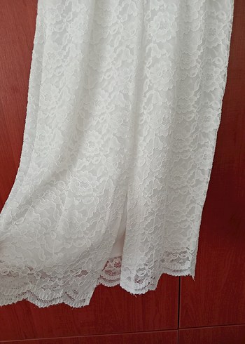 Dantelli Beyaz elbise - Görsel 5