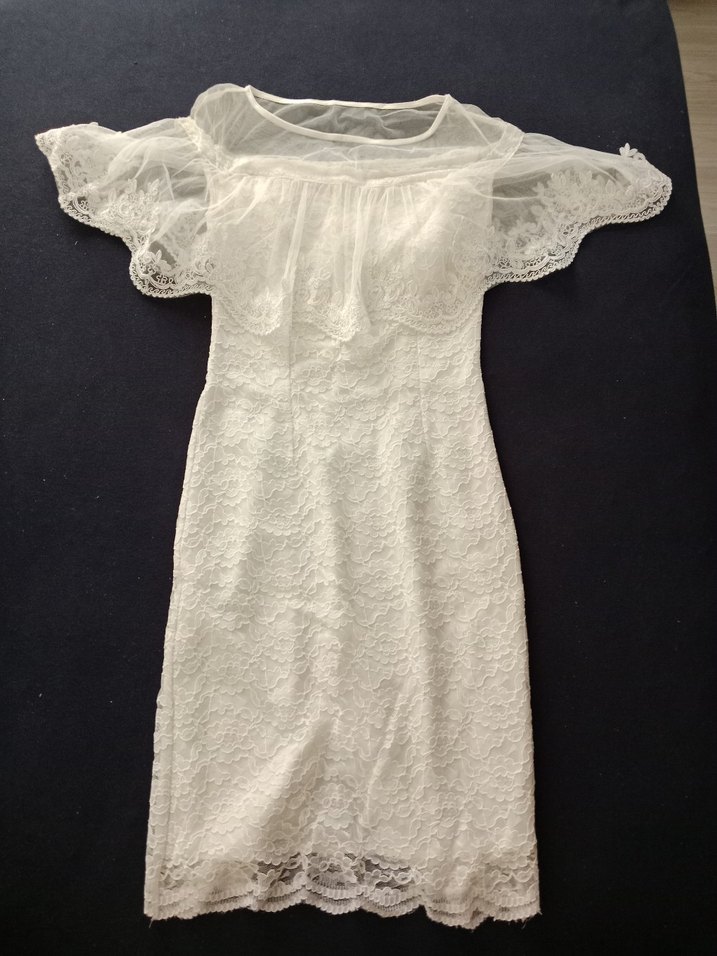 Dantelli Beyaz elbise - Görsel 2