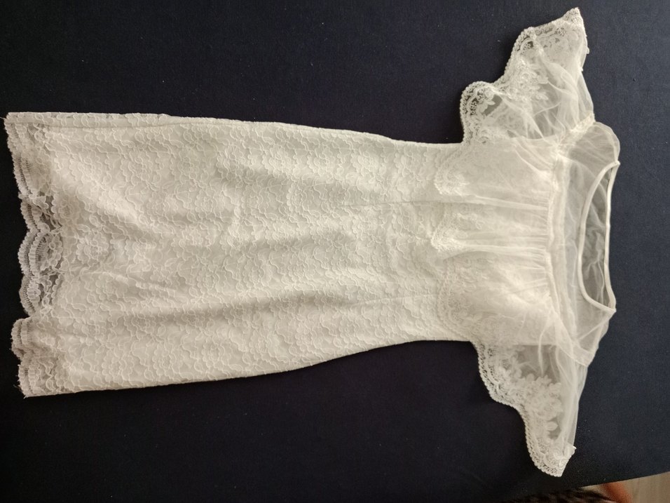 Dantelli Beyaz elbise - Görsel 4