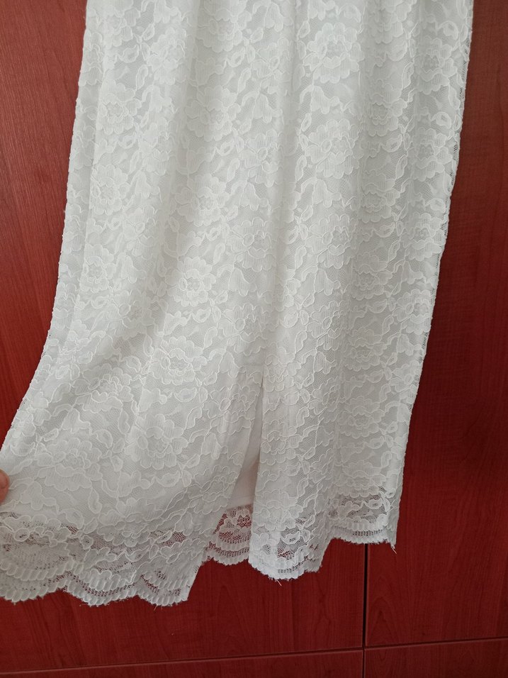 Dantelli Beyaz elbise - Görsel 5