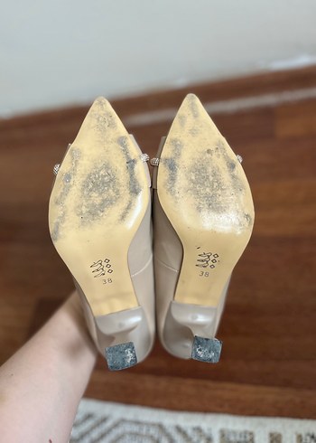 38 Beden Bej Stiletto Topuklu Kadın Abiye Ayakkabı