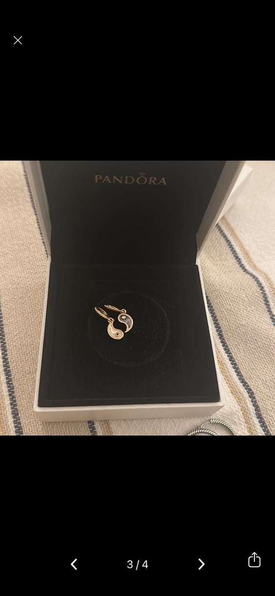 Mor Tie-Dye Boncuklu Yin Yang Charm Pandora - Görsel 3