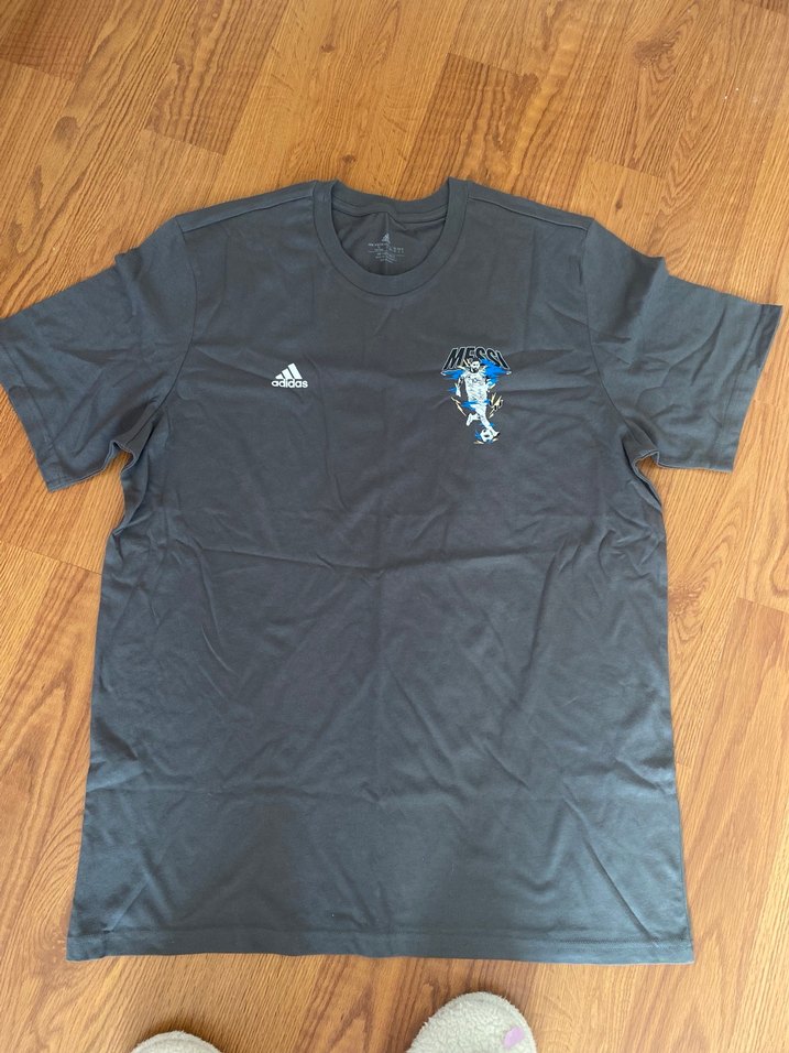 Gri Messi Baskılı Erkek Tişört - Görsel 2