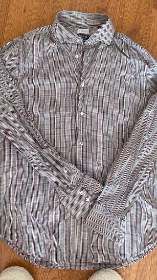 Gri  kareli  Erkek Gömlek - Görsel 2
