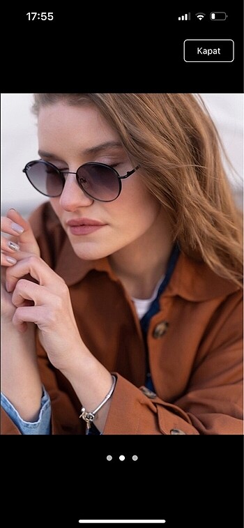 Ray Ban Round siyah güneş gözlüğü