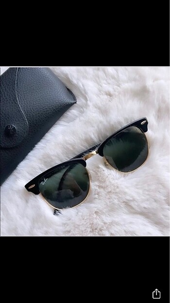 Rayban siyah clupmaster gold çerçeve