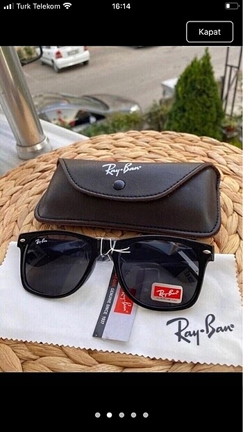 Rayban siyah parlak walferer güneş gözlüğü