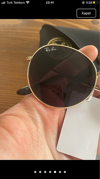  Beden siyah Renk Rb round model güneş gözlüğü