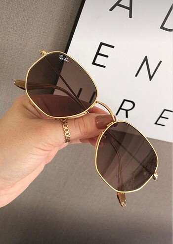 Rayban beşgen model kahverengi güneş gözlüğü