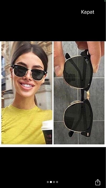 Rayban clupmaster siyah parlak
