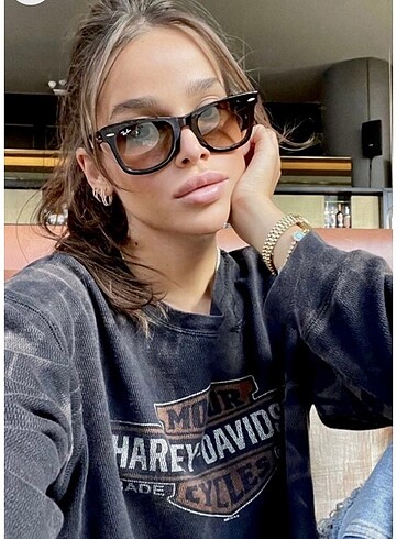 rayban kahverengi parlak eğik model wayfere