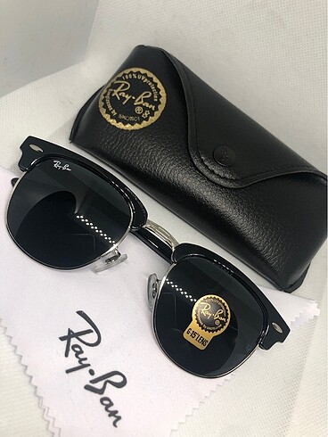 Beden Rayban orginal clupmaster siyah cam gümüş çerçeve