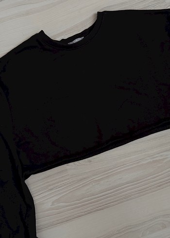 Addax Siyah Bisiklet Yaka Uzun Kollu Sweatshirt
