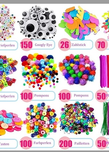  Çantalı çocuk el işii kiti 2000 parça 