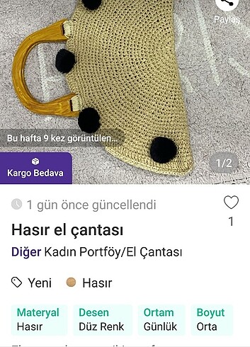 Diğer Hasır çanta