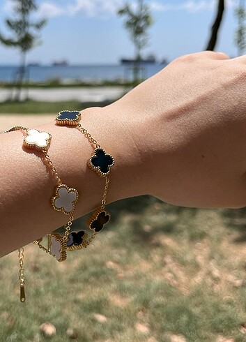 Diğer Çift Taraflı Van Cleef Çelik Yonca Bileklik