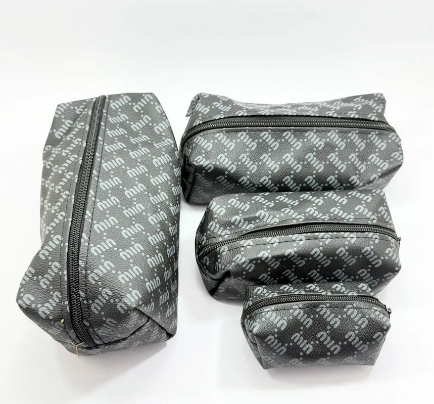 Beyaz Yılan Derisi Desenli Fermuarlı Makyaj Çantası - Görsel 2