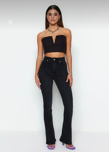 Trendyolmilla Siyah Denim Pantolon