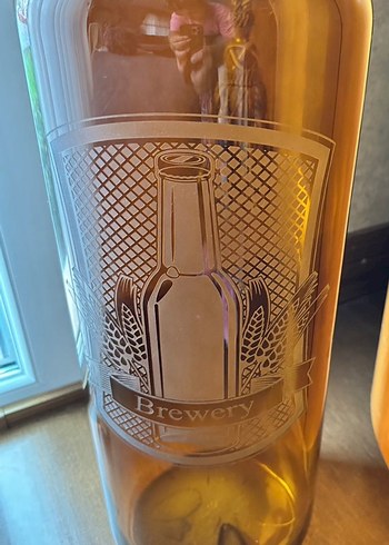 Bej Renkli Dekoratif Şişe Vazosu - Görsel 3