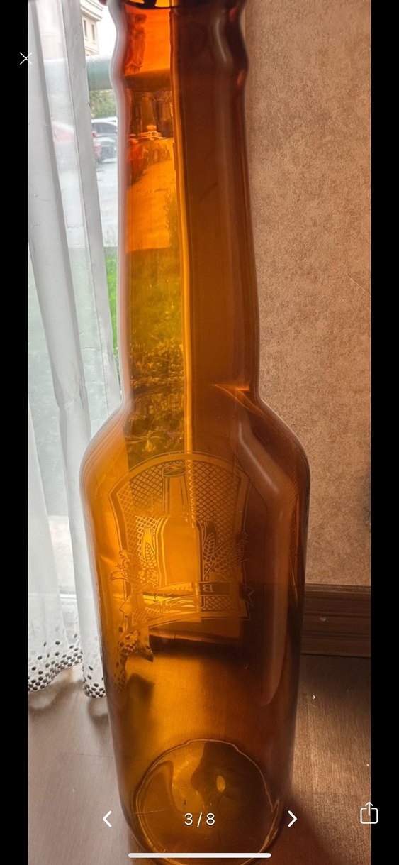 Bej Renkli Dekoratif Şişe Vazosu - Görsel 2