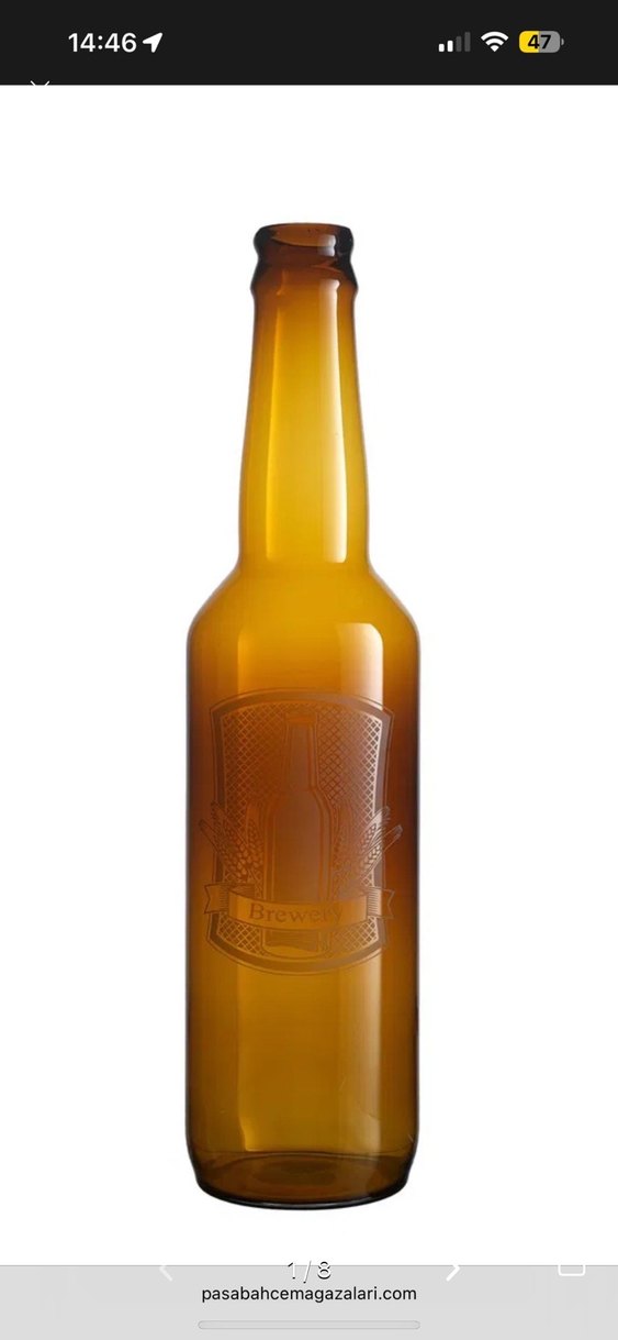 Bej Renkli Dekoratif Şişe Vazosu - Görsel 4