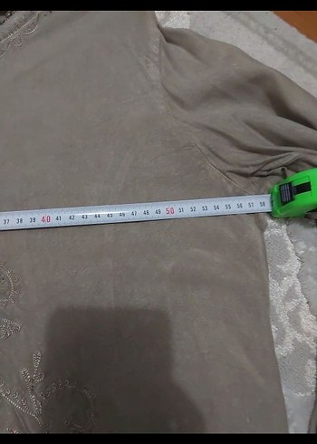 46 Beden camel Renk Hint Ipegi Nakışlı Bohem Bluz